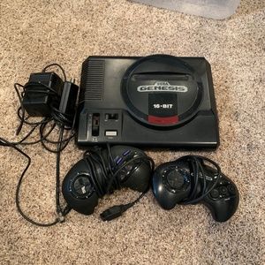 Sega Genesis with Controllers and 1 game